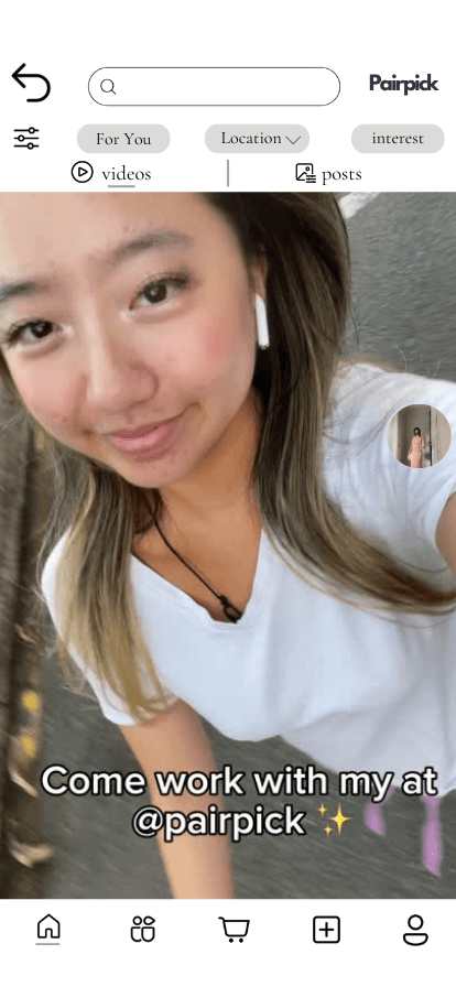 Video matching interface